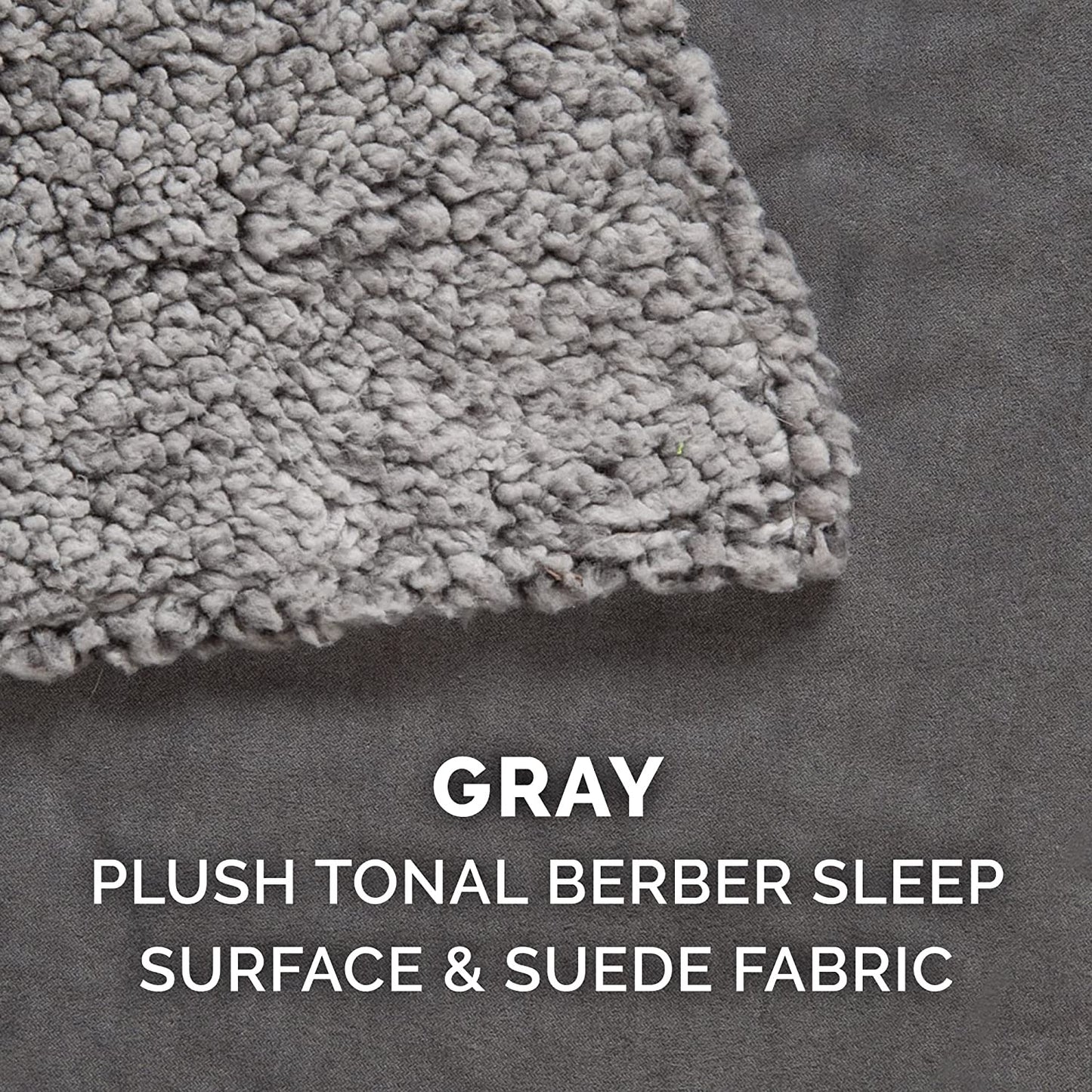 Furhaven Orthopedic Dog Bed for Large/Medium Dogs W/ Removable Washable Cover, for Dogs up to 55 Lbs - Berber & Suede Blanket Top Mattress - Gray, Large