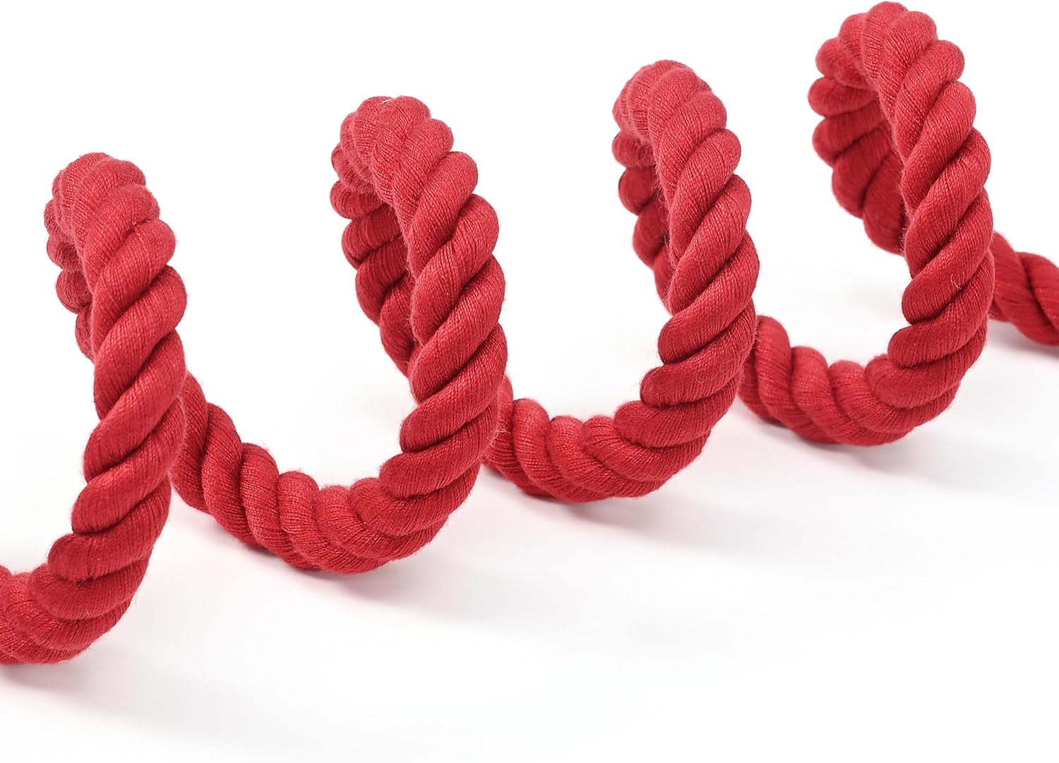 Mile High Life Dog Leash, Braided Cotton Rope Leashes with Leather Tailor Tip with Leather Tip - Heavy Duty Metal Clasp, 5FT, 1/2" Thick - Wedding, Walking Leash for Medium Large Dogs(Red)