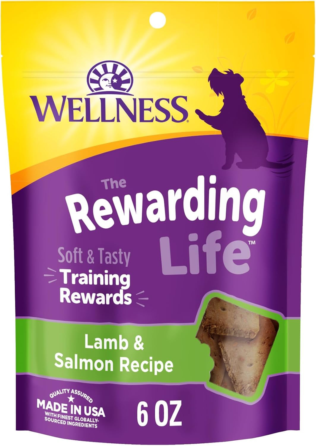 Wellness Rewarding Life Dog Treats, Training Treat, Grain Free, Soft Chicken & Lamb (6 Ounce Bag)