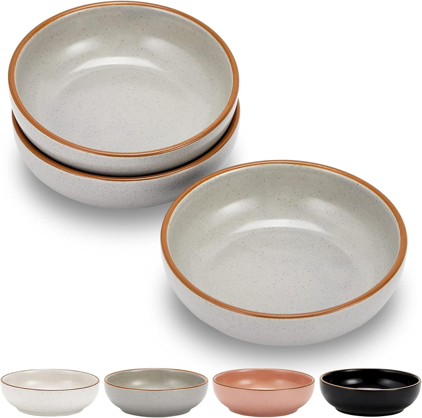 Ceramic Cat Bowls, Howise Pet Bowl Cat Dishes for Food and Water, 5.19 in Cat Food Bowl 3 Pack Pet Dishes for Cats Puppy, Matte Pink Finish