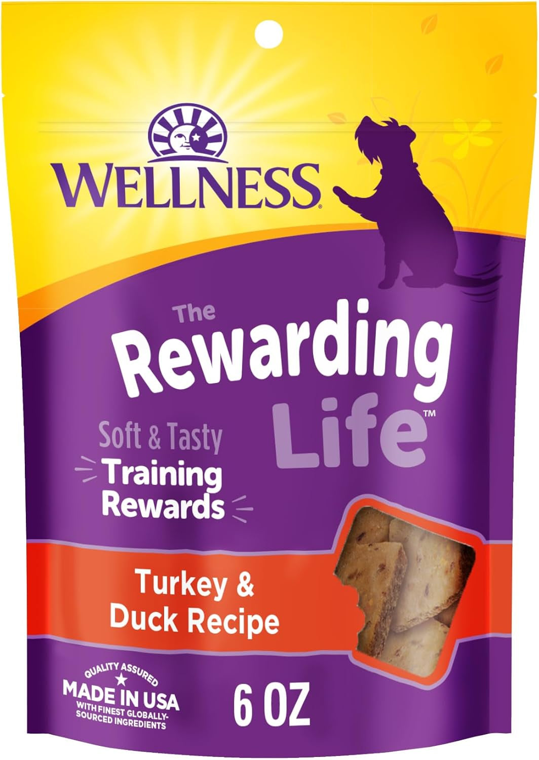 Wellness Rewarding Life Dog Treats, Training Treat, Grain Free, Soft Chicken & Lamb (6 Ounce Bag)