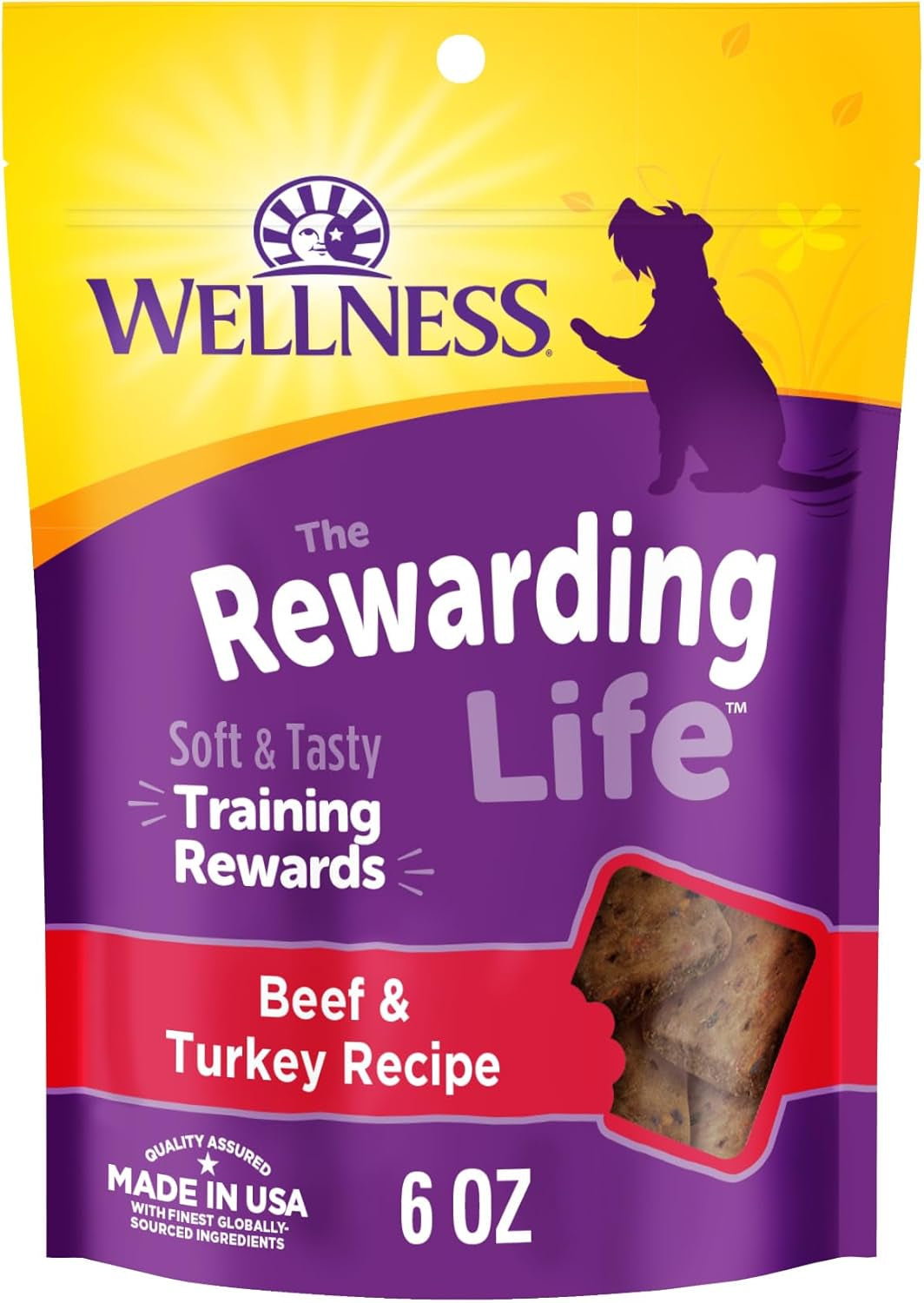 Wellness Rewarding Life Dog Treats, Training Treat, Grain Free, Soft Chicken & Lamb (6 Ounce Bag)