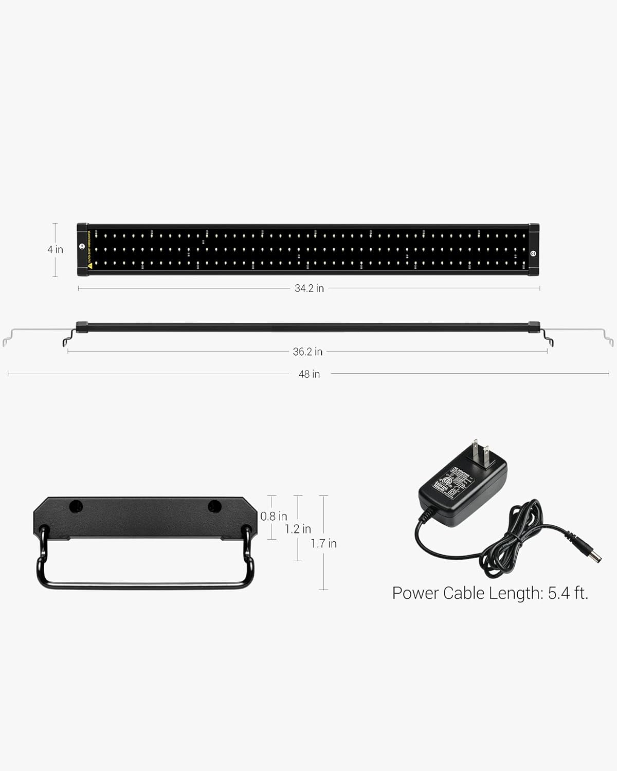 NICREW Classicled Aquarium Light, Fish Tank Light with Extendable Brackets, White and Blue Leds, Size 36 to 48 Inches, 25 Watts
