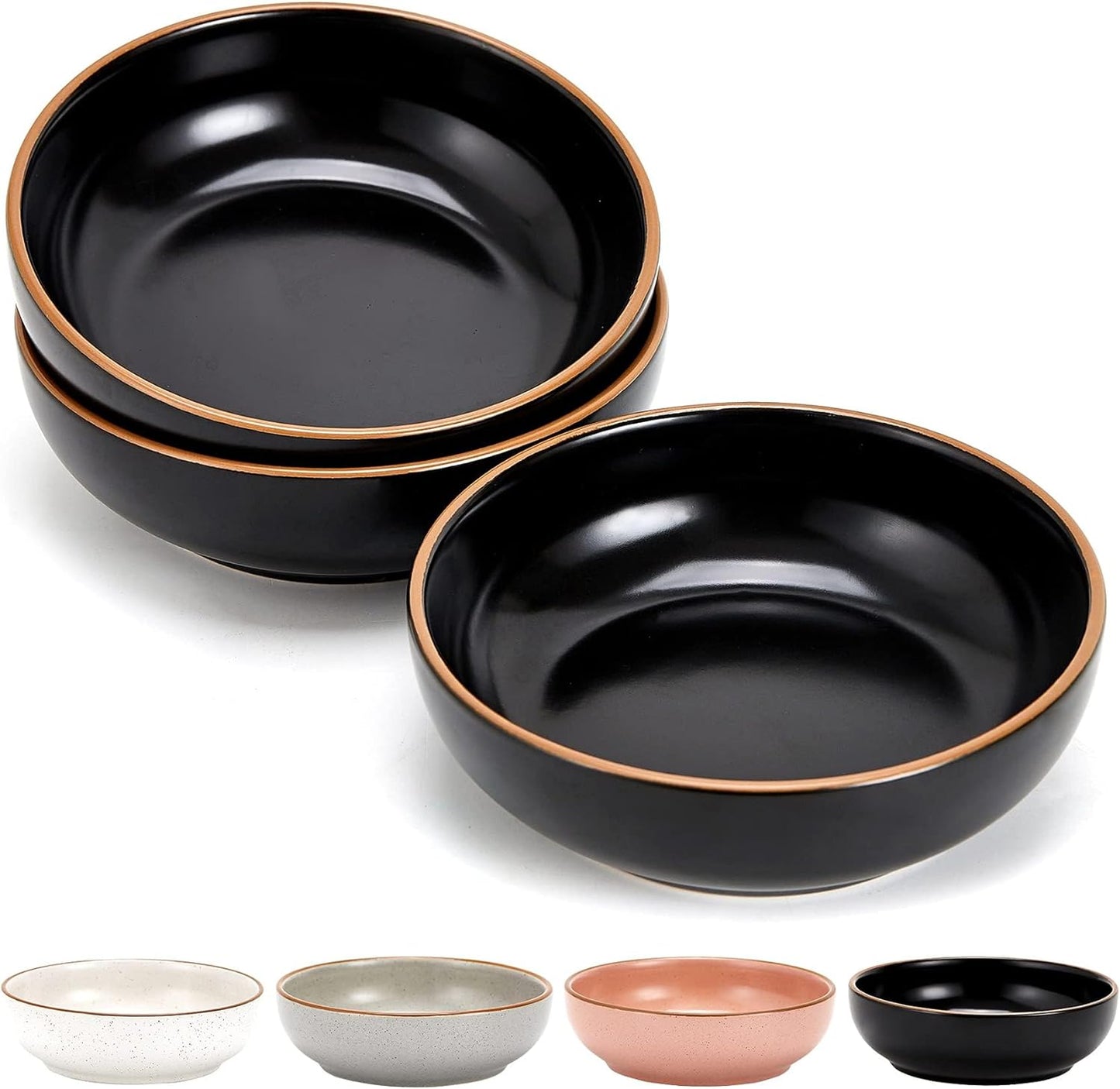 Ceramic Cat Bowls, Howise Pet Bowl Cat Dishes for Food and Water, 5.19 in Cat Food Bowl 3 Pack Pet Dishes for Cats Puppy, Matte Pink Finish