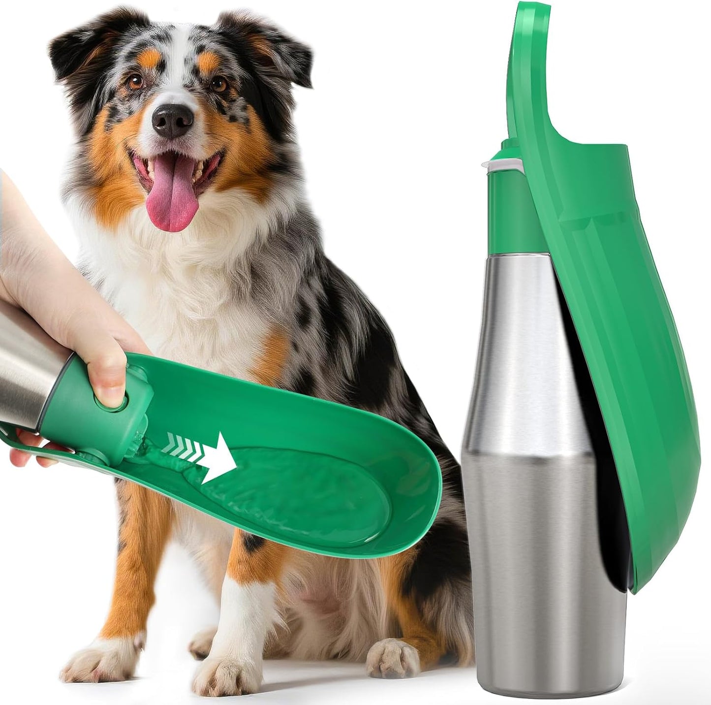 Lesotc Dog Water Bottle, Portable Water Dispenser with Bowl, Leak Proof Pet Travel Squeeze Bottle, Puppy Essentials Dog Stuff Accessories for Outdoor Walking, Hiking, Camping